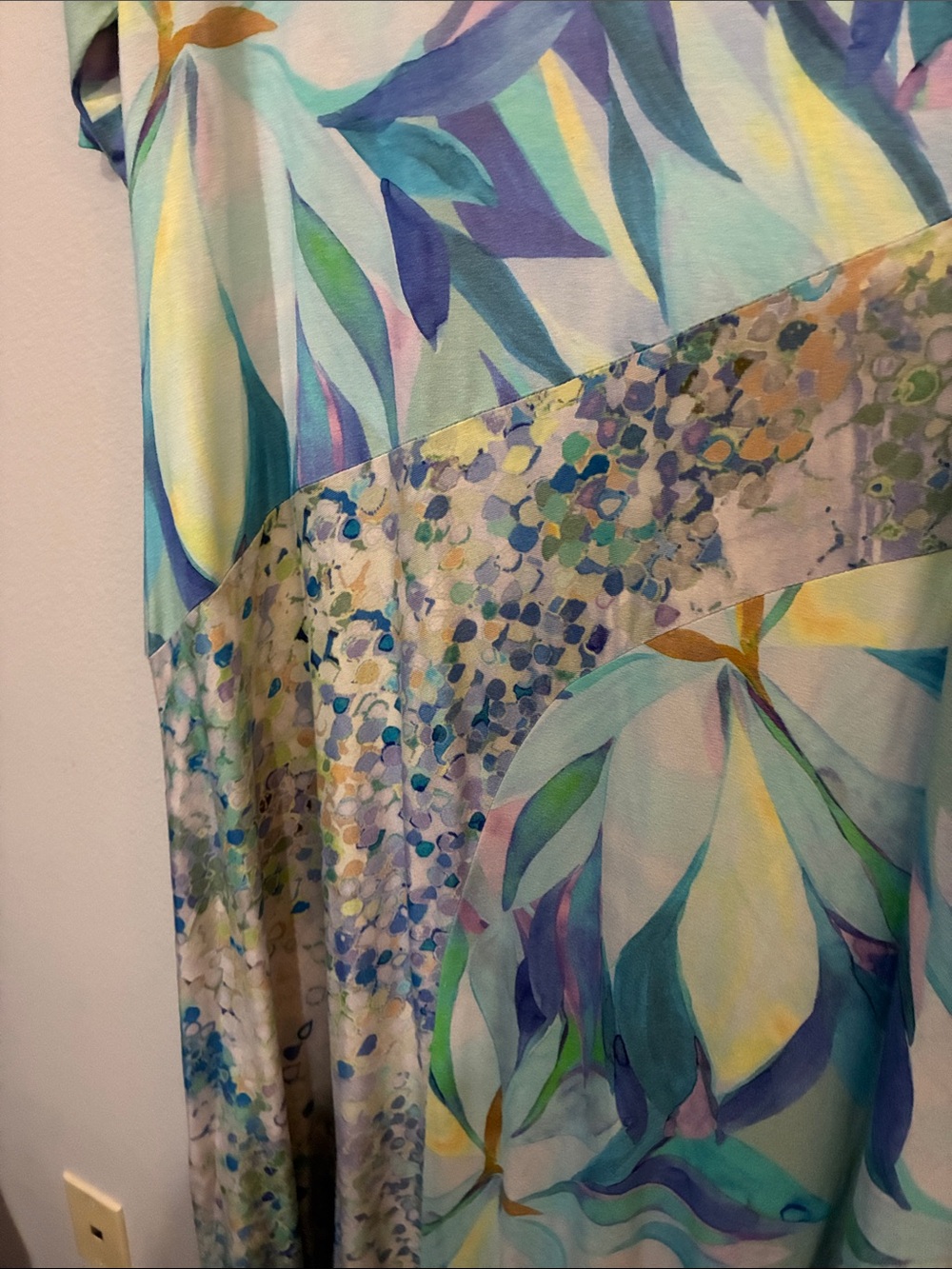 Soft Surroundings Vivienne Floral Maxi Dress in Aqua Blue - Lightweight Print - Picture 5 of 7